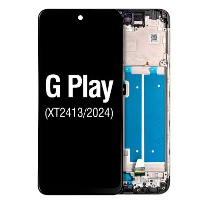 LCD Screen Digitizer Assembly with Frame for Motorola Moto G Play (2024) XT2413