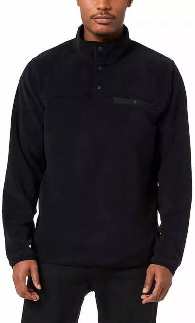 32 DEGREES Men’s Quarter Snap Pullover, Black, SZ Large