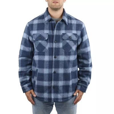 Jachs Men’s Wool Blend Fleece Lined Shirt Jacket, BLUE, XL