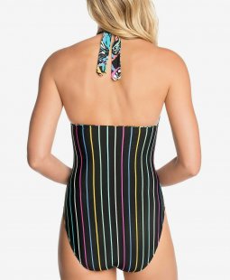Vera Bradley Penelope Reversible Halter One-Piece Swimsuit, MULTI, M 8||10