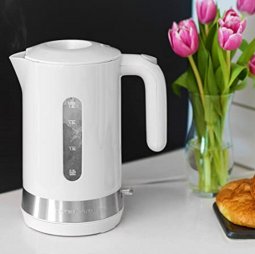 Ovente Electric Hot Water Kettle 1.8L with Prontofill Lid 1500 Watt White