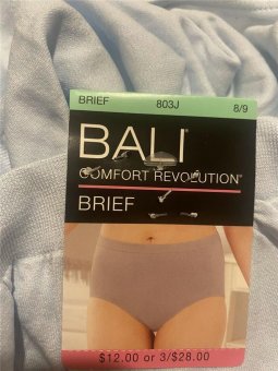 Bali Women's Comfort Revolution Seamless Brief, Blue, 8||9