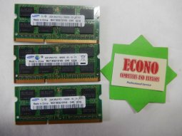 SAMSUNG 6GB (3X2GB) DDR3 2Rx8 PC3-10600S Laptop Memory RAM