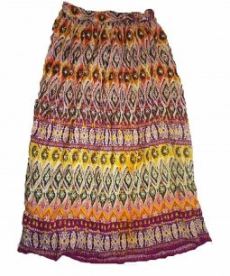 Chaudry Kc Women's Long Length Pull-On Lined Skirt, Multi Color, S
